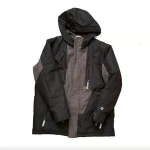 Champion Kid's Black and Gray Hooded Jacket • Size M (8-10) 🗣